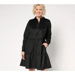 Belle Boho by Kim Gravel Tiered Dress Plus Size 2X PerSuede Me Wanderlust Black